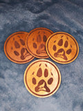 Wolf Paw Print Coaster Set